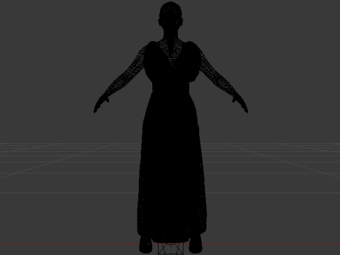 Woman in a Dress 072 3D Model