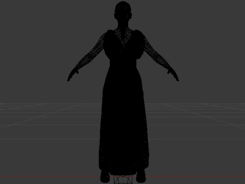 Woman in a Dress 072 3D Model