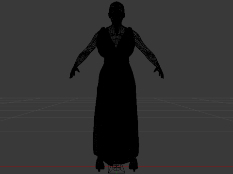 Woman in a Dress 072 3D Model