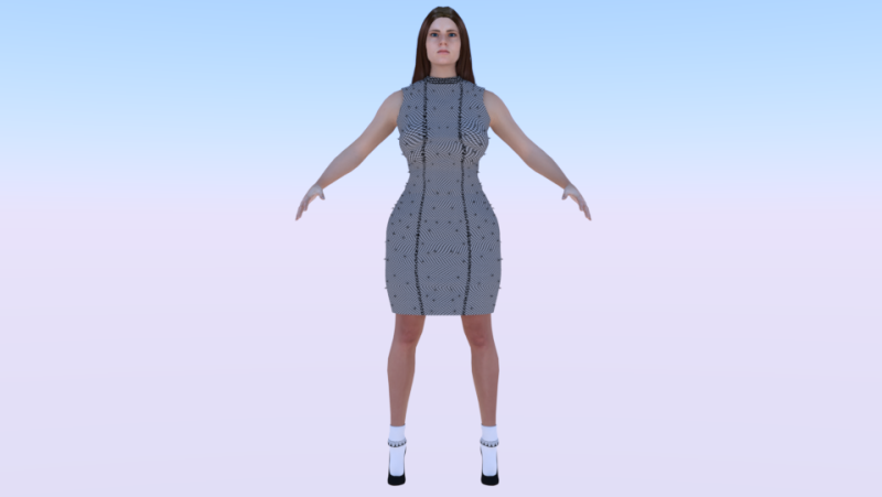 Woman in a Dress 073 3D मॉडल .c4d .max .obj .3ds .fbx .stl .blend 