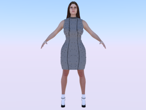 Woman in a Dress 073 3D Model