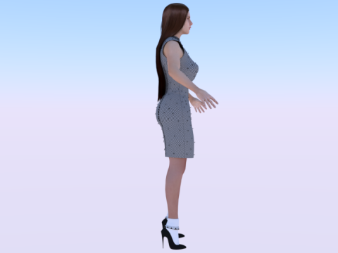 Woman in a Dress 073 3D मॉडल