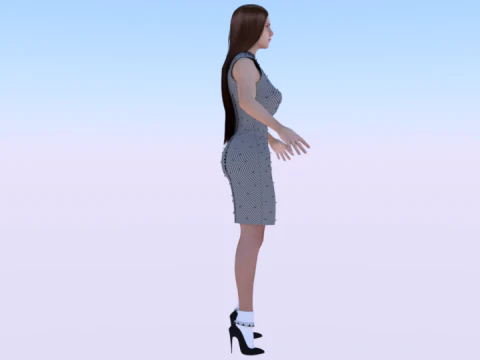 Woman in a Dress 073 3D Model