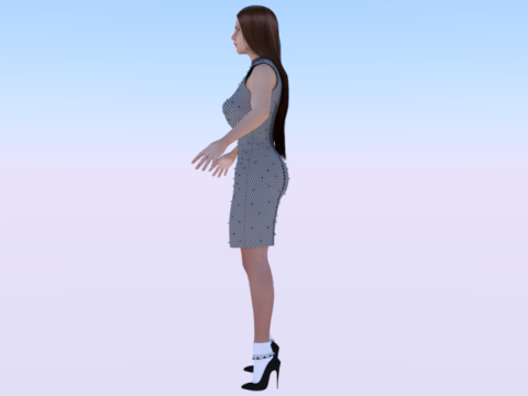 Woman in a Dress 073 3D मॉडल