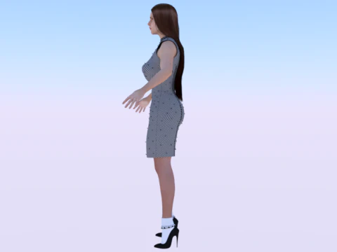 Woman in a Dress 073 3D Model