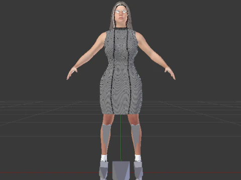 Woman in a Dress 073 3D Model