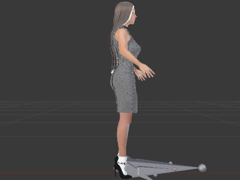 Woman in a Dress 073 3D Model