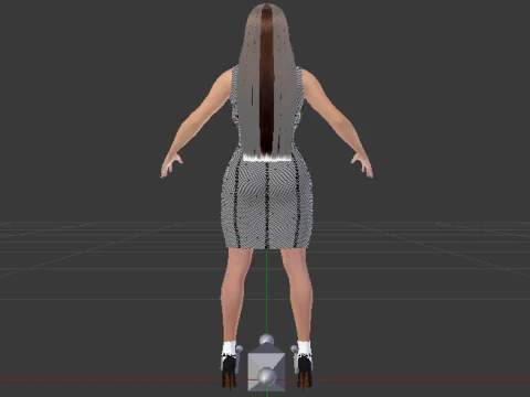 Woman in a Dress 073 3D Model