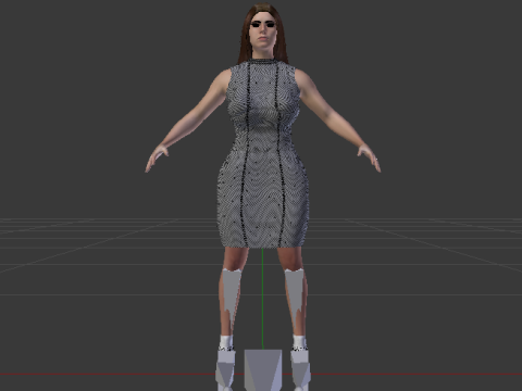 Woman in a Dress 073 3D मॉडल