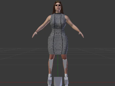 Woman in a Dress 073 3D Model