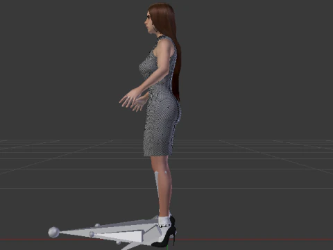 Woman in a Dress 073 3D Model