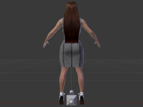 Woman in a Dress 073 3D Model