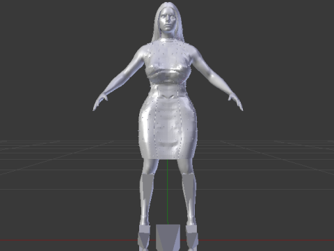 Woman in a Dress 073 3D मॉडल