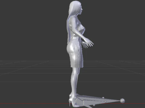 Woman in a Dress 073 3D Model