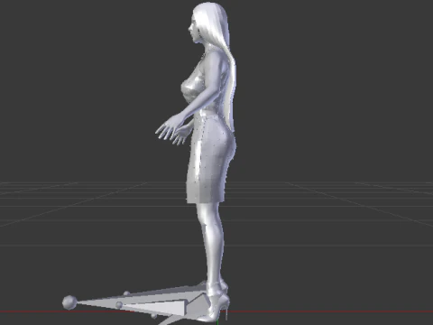 Woman in a Dress 073 3D Model