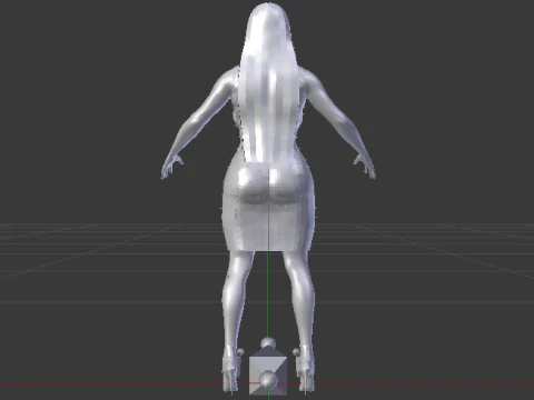 Woman in a Dress 073 3D Model