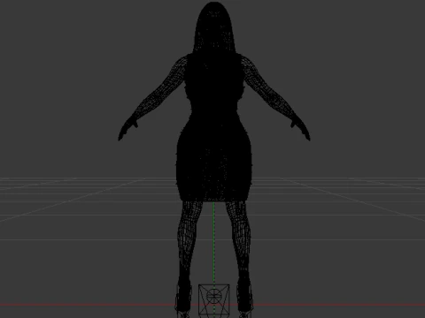 Woman in a Dress 073 3D Model