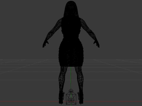 Woman in a Dress 073 3D Model