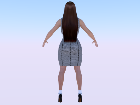 Woman in a Dress 073 3D मॉडल
