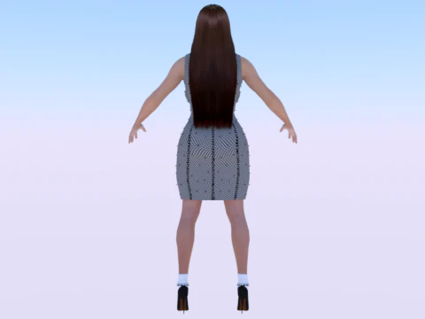 Woman in a Dress 073 3D Model