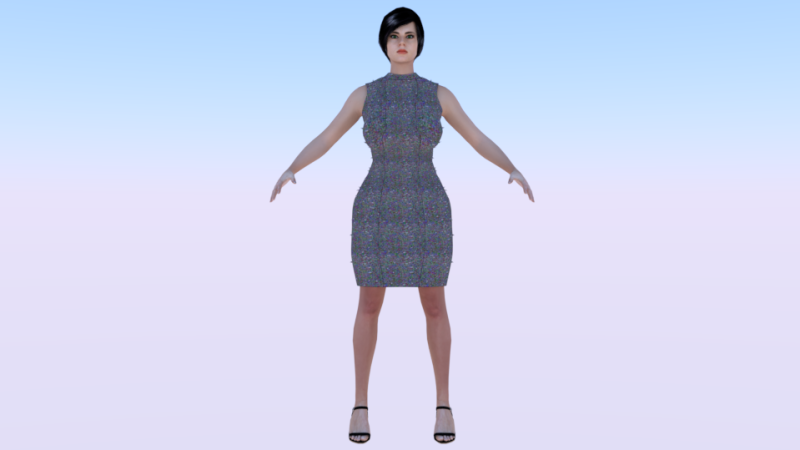 Woman in a Dress 074 3D Модель .c4d .max .obj .3ds .fbx .stl .blend 