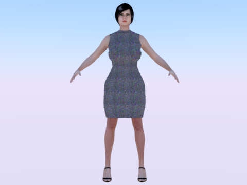 Woman in a Dress 074 3D Model