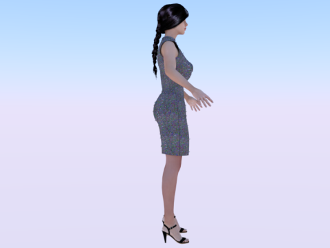 Woman in a Dress 074 3D Модель