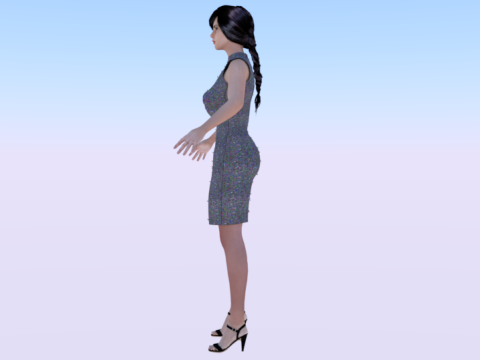 Woman in a Dress 074 3D Модель