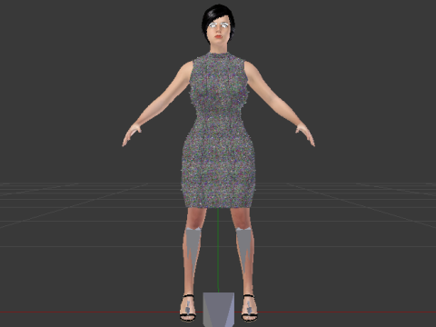 Woman in a Dress 074 3D Модель
