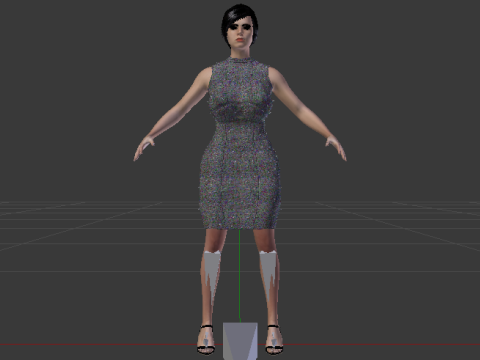 Woman in a Dress 074 3D Модель