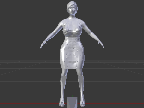 Woman in a Dress 074 3D Модель
