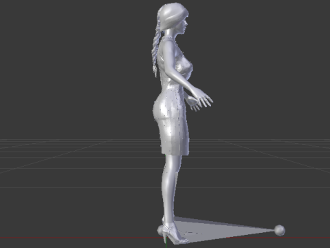 Woman in a Dress 074 3D Модель