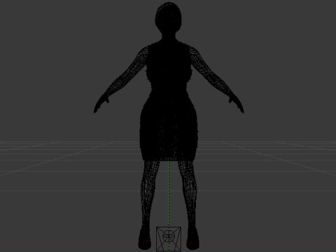 Woman in a Dress 074 3D Модель