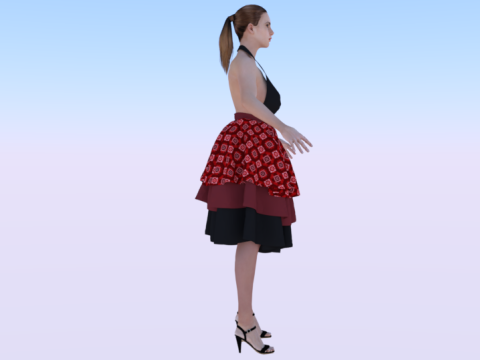 Woman in a Dress 075 3D Модель