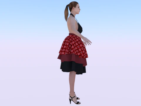 Woman in a Dress 075 3D Model