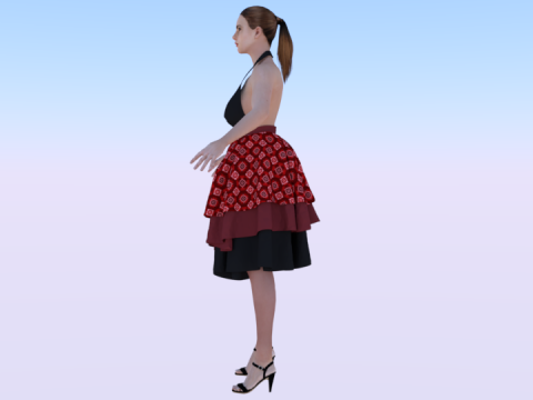 Woman in a Dress 075 3D Модель