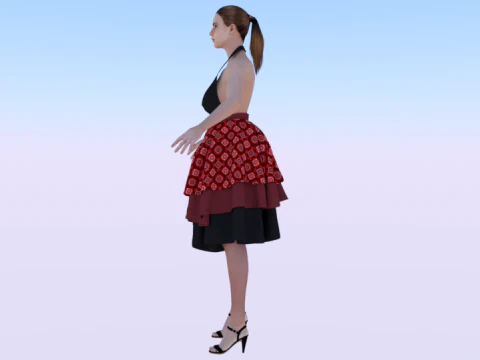 Woman in a Dress 075 3D Model