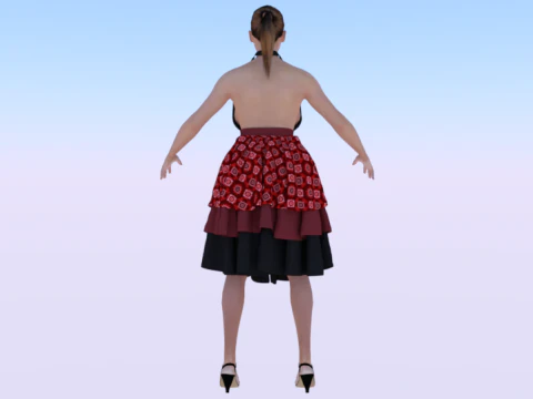Woman in a Dress 075 3D Model