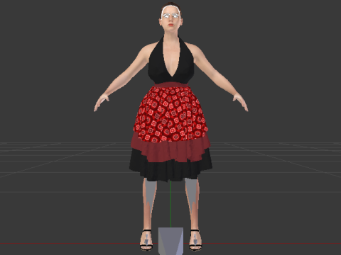 Woman in a Dress 075 3D Модель
