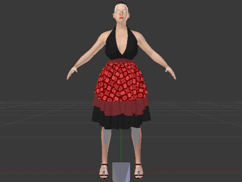 Woman in a Dress 075 3D Model