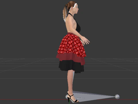 Woman in a Dress 075 3D Model