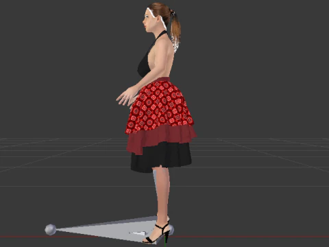 Woman in a Dress 075 3D Model