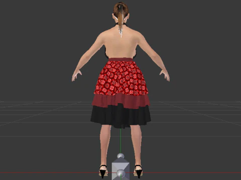 Woman in a Dress 075 3D Model