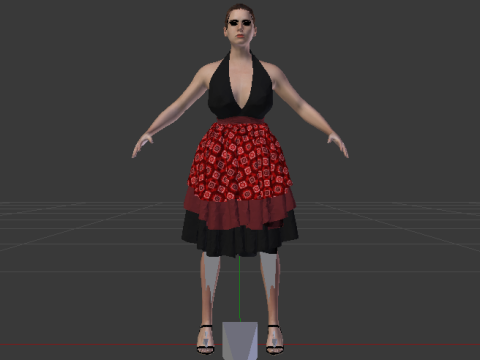 Woman in a Dress 075 3D Модель