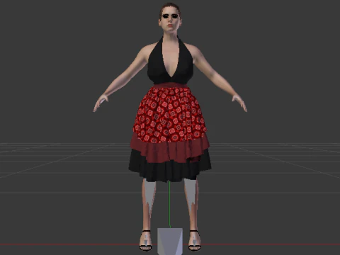 Woman in a Dress 075 3D Model