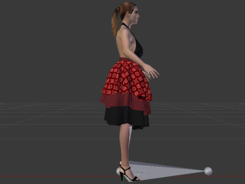 Woman in a Dress 075 3D Model