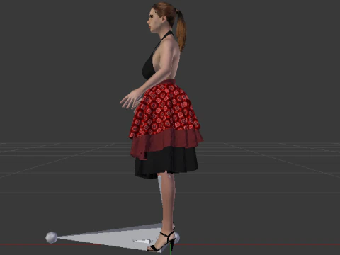 Woman in a Dress 075 3D Model