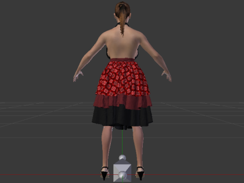 Woman in a Dress 075 3D Модель