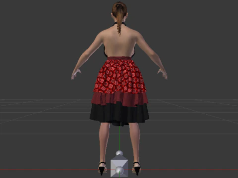 Woman in a Dress 075 3D Model