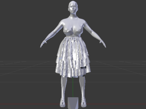 Woman in a Dress 075 3D Модель